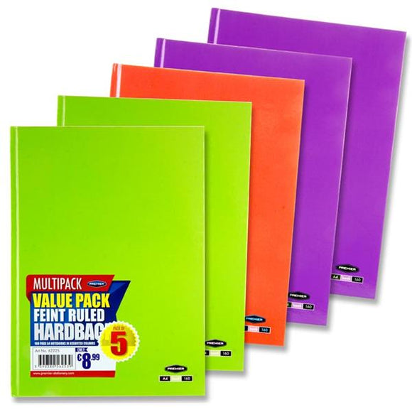 A4 Hardback Copy pack of 5 - Pastel Colours