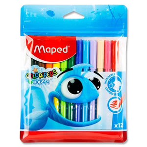 Maped Pkt 12 Colour Peps Felt Tip Markers